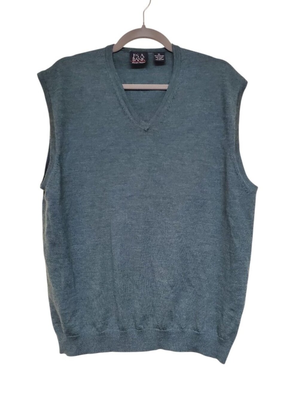 Jos. A. Bank Signature Men's Hunter Green Merino Wool Sleeveless Sweater Vest XL